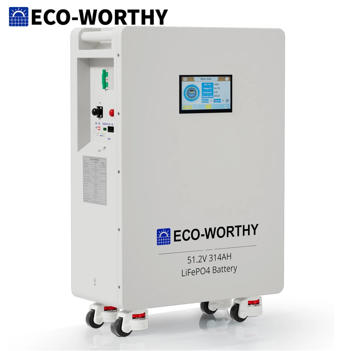 ECO-WORTHY 48V 314Ah LiFePO4 Lithium Battery - 16.1kWh Home Energy Storage System