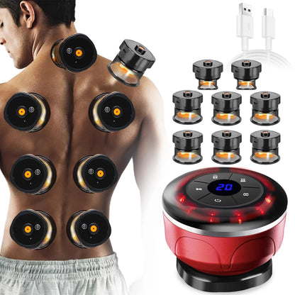 8 Cup Electric Cupping Massager with EMS and Gua Sha – Vacuum Suction, Anti-Cellulite, Magnetic Therapy, Fat Burning Body Scraper