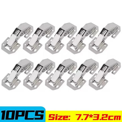 2/10PCS 90° Steel Cabinet Hinges – No-Drill Hydraulic Buffer Hinges for Kitchen Cabinets & Furniture