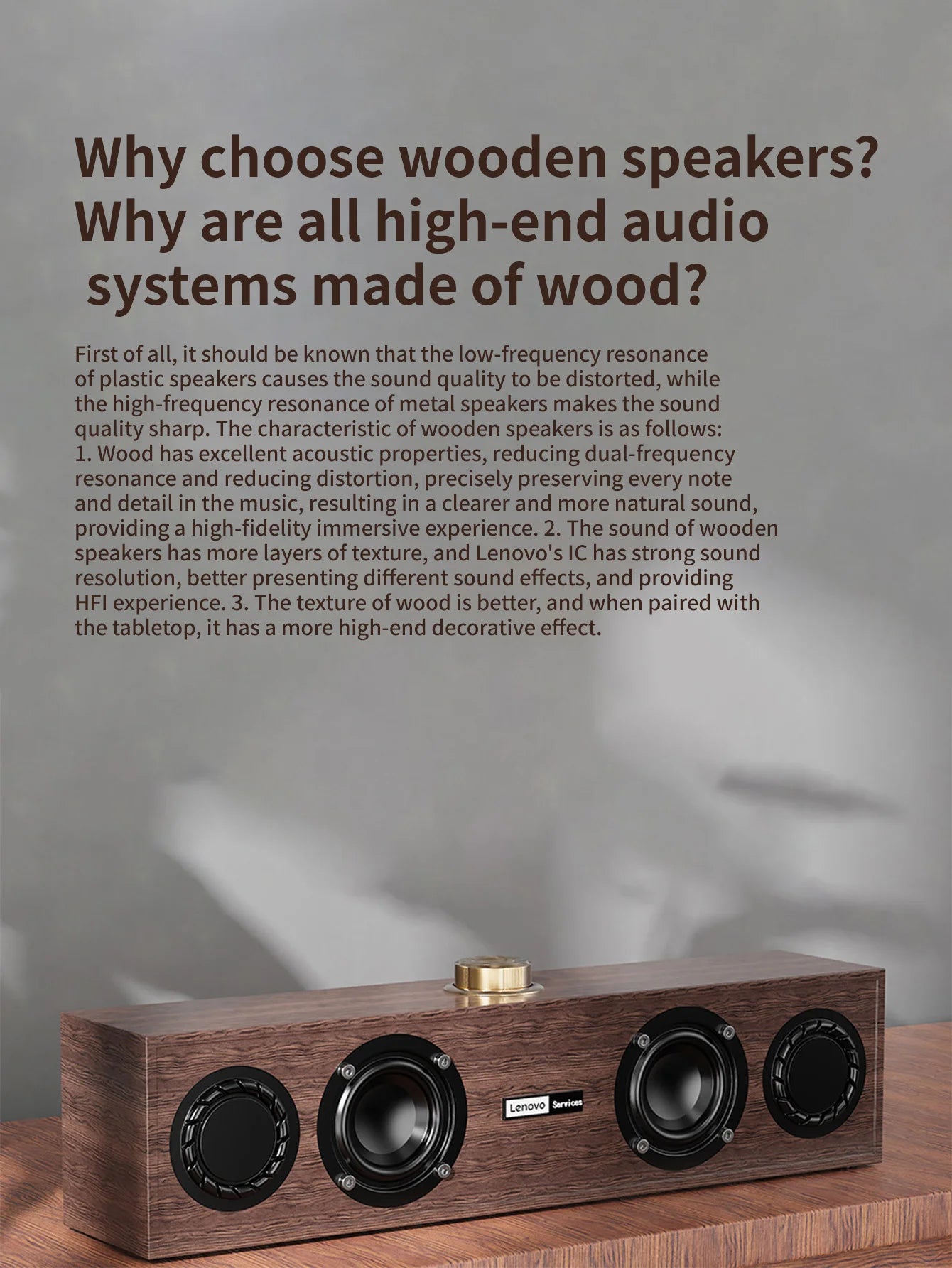 Lenovo C02 Multimedia Bluetooth Speaker – Wired & Wireless Retro Dual-Mode Subwoofer for TV, Computer & Mobile Devices