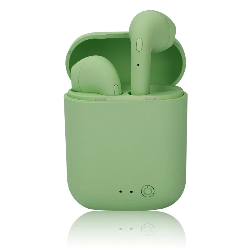 I12 Macaron Bluetooth Headset – Matte Wireless Sports Earbuds, Binaural Bluetooth 5.0