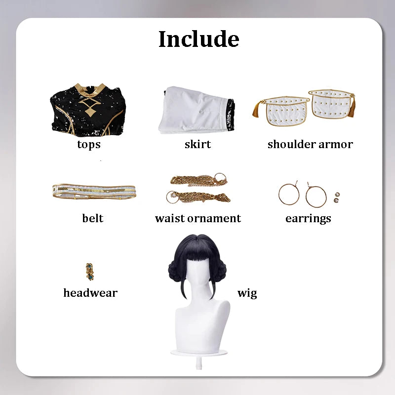 Rumi Zoey Mira Cosplay Costume Wig – Black & Gold Women’s Halloween Party Role-Playing Outfit