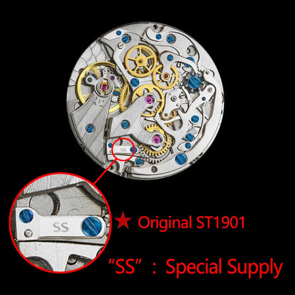 40mm 1963 Pilot Aviation Mechanical Chronograph — Original Seagull ST1901 Movement Men's Sapphire Vintage Watch