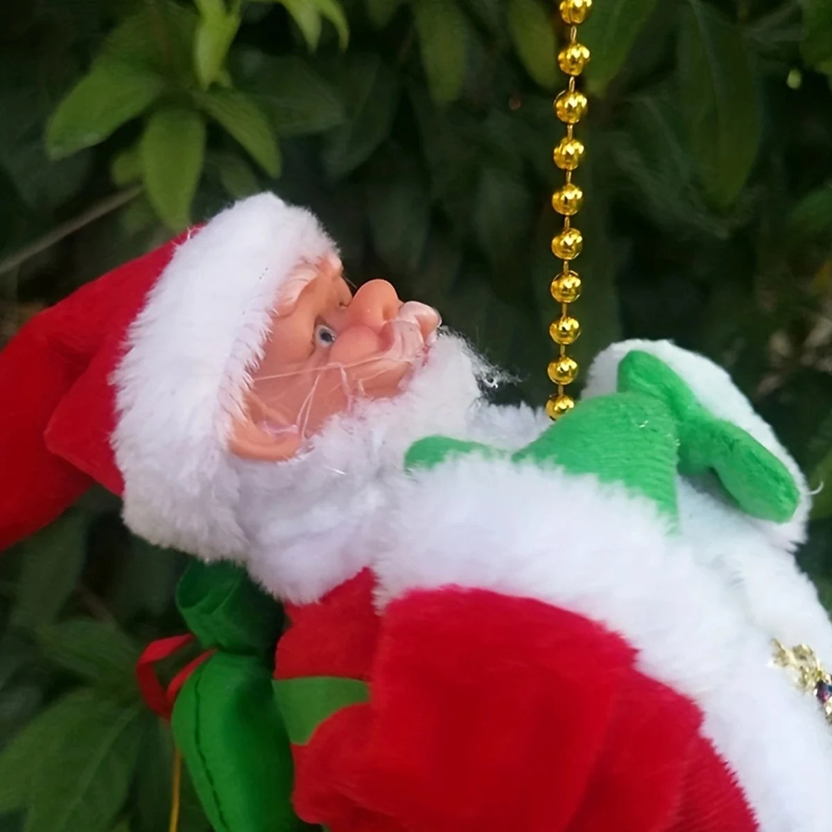 Christmas Climbing Beads Rope with Santa Claus Doll – Holiday Ornament for Party, Event & Gift Decorations