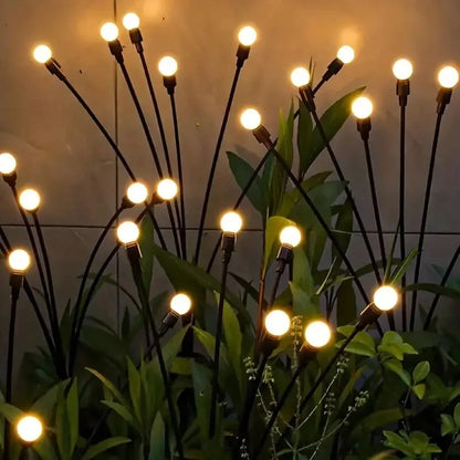 10 Lights Solar Lawn Lamp - LED Wind-Driven Firefly Ground Plug Garden Light for Ramadan & Festival Decoration