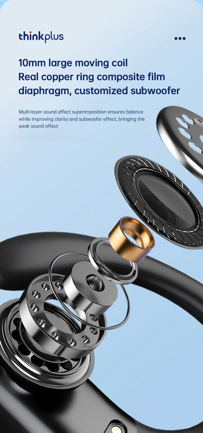 Lenovo XT80 Sports Wireless Earphones — TWS Bluetooth 5.3, HiFi Stereo, LED Power Display, Built-in Mic Headphones