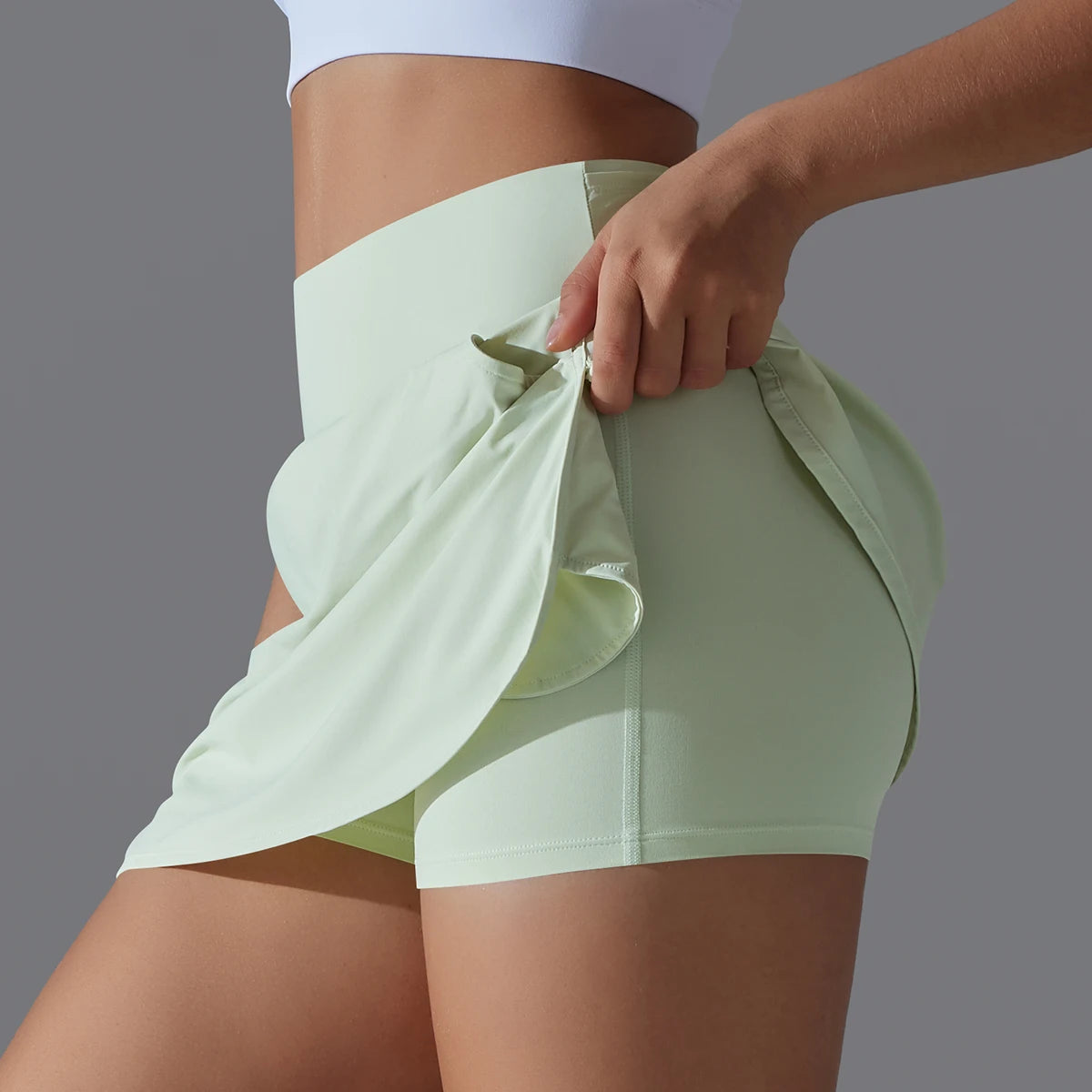 Outdoor Sports High Waist Yoga Skirt — Breathable Badminton Tennis Active Fitness Athletic Short Skirt