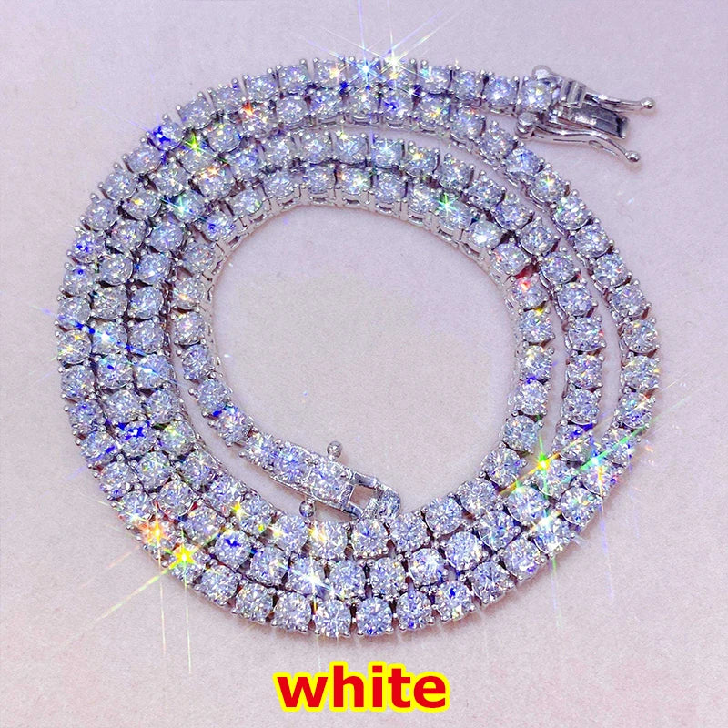 Unisex Moissanite Tennis Chain Bracelet – 925 Sterling Silver Gold Plated Hip Hop Jewelry for Men & Women