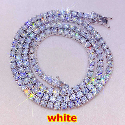 Unisex Moissanite Tennis Chain Bracelet – 925 Sterling Silver Gold Plated Hip Hop Jewelry for Men & Women