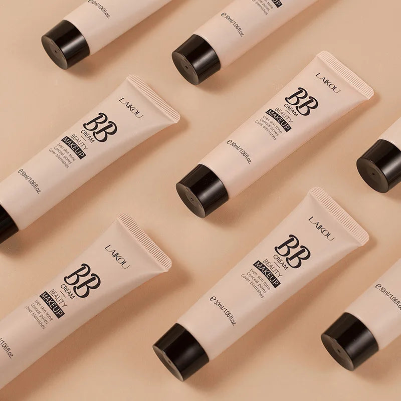 6-Color BB Cream Concealer – 30ml Liquid Foundation Primer with Natural Coverage for Face Brightening & Flawless Skin Finish