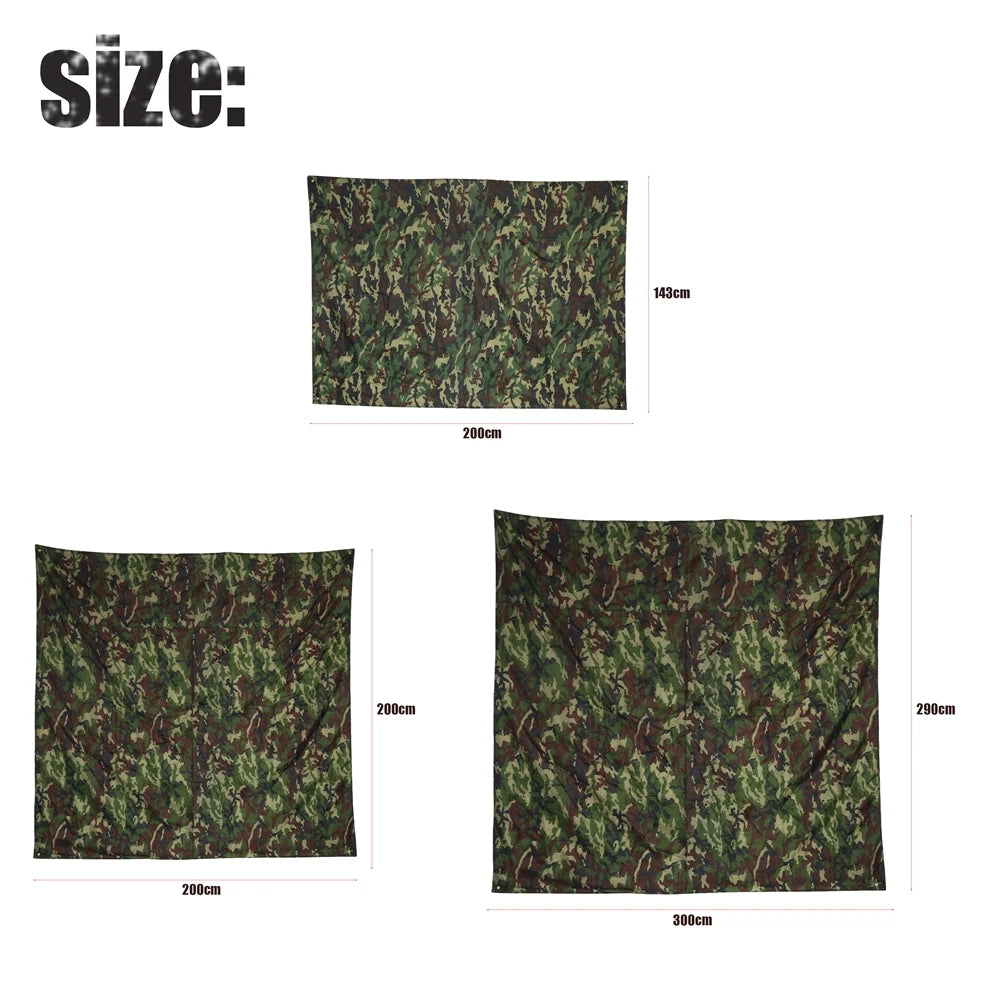 Camouflage Shelter Tarp - Ultralight Outdoor Camping Awning Canopy Waterproof Sunshade Tent Cover