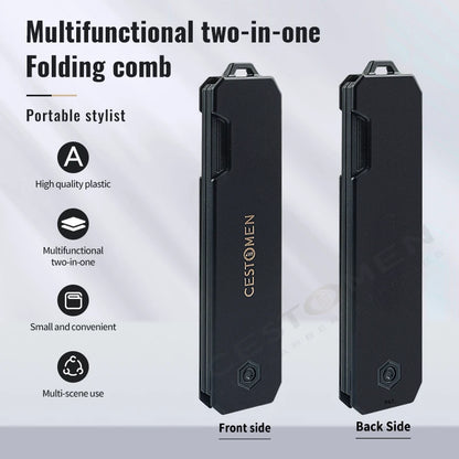 2-in-1 Pocket Folding Comb – Wide Tooth & Beard Comb for Hair Styling and Barber Use