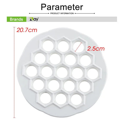 19-Hole Ravioli Maker Mold - BPA Free Plastic Pelmeni & Pierogi Dumpling Press with Stuffing Spoon for Easy Kitchen Prep