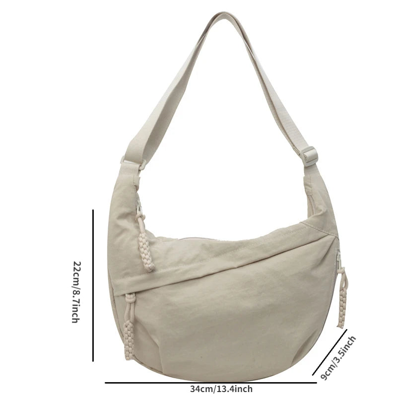 New Nylon Fabric Shoulder Bag – High Capacity Women's Crossbody Messenger Bag, Versatile & Leisure Hobo