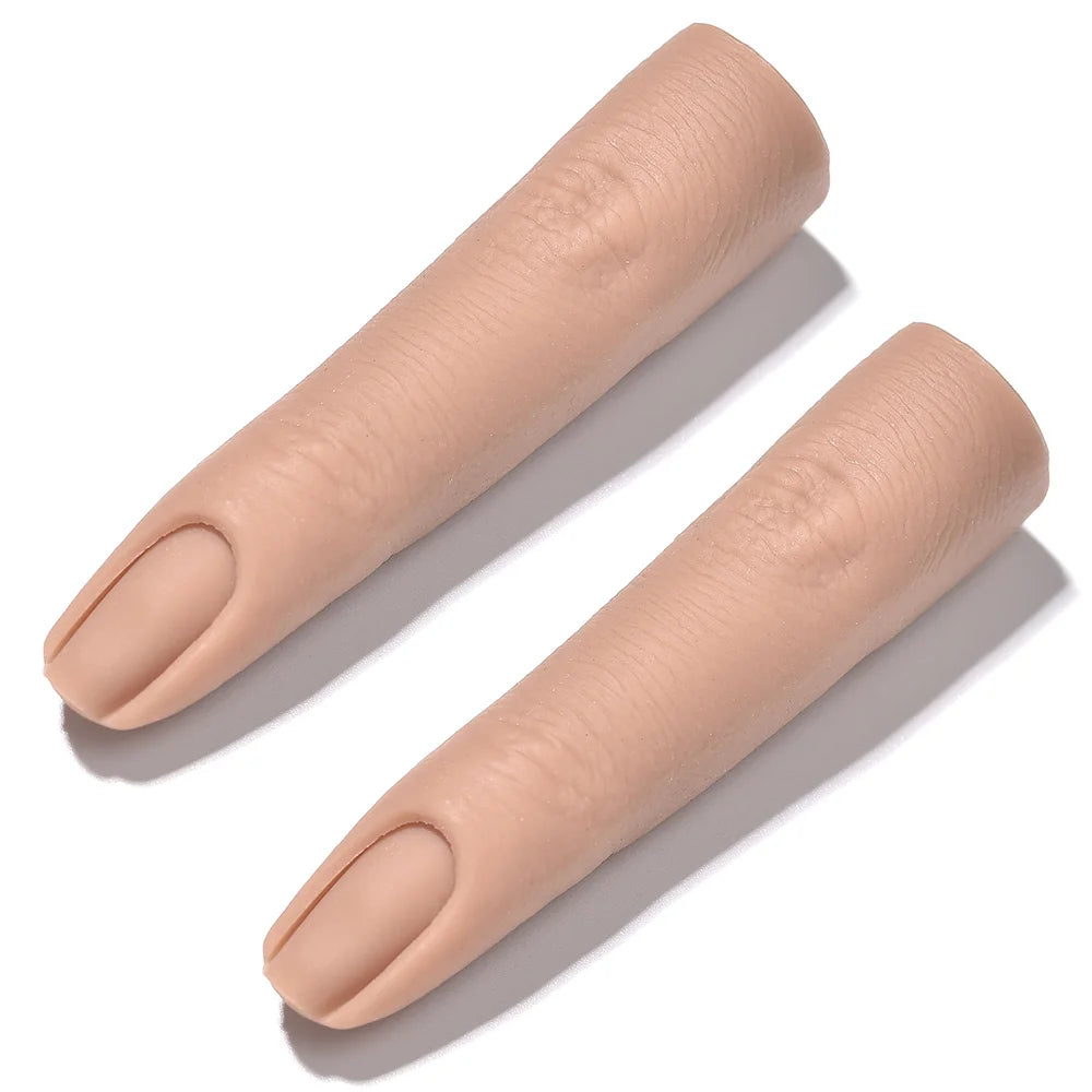 Realistic Silicone Nail Art Practice Finger - Manicure Training & Display Tool
