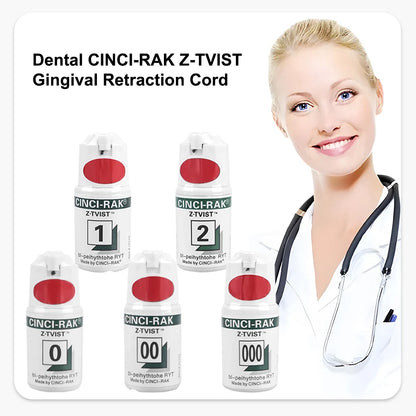 Dental Disposable Gingival Retraction Cord – Knitted Cotton Gum Line, Size 0/00/000 for Denspay