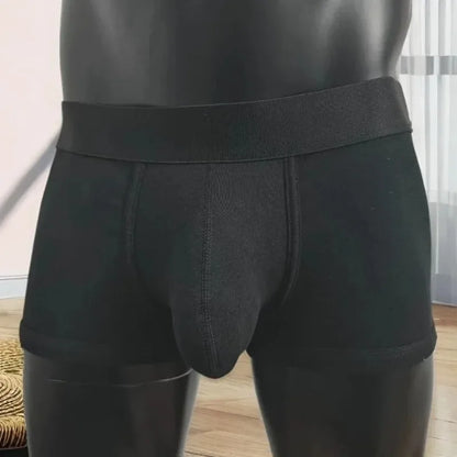 Men's Cotton Boxer Briefs - Breathable Soft Underwear with Extra-Large Pouch, Comfortable Stretch Fit