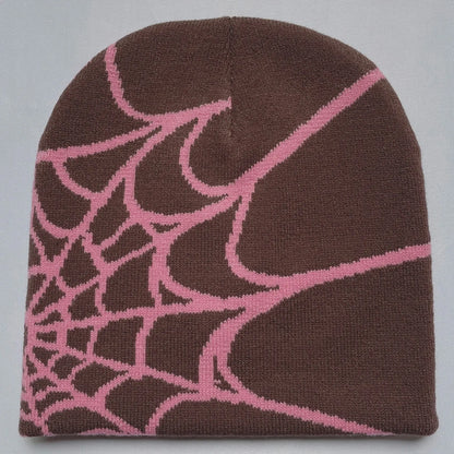 Y2K Spider Web Knit Hat - Unisex Outdoor Sports Fashion Beanie for Men & Women