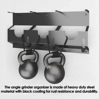 Wall-Mount Angle Grinder Holder – Stand & Cable Storage Rack for Disc Grinders, Cutting and Polishing Machines