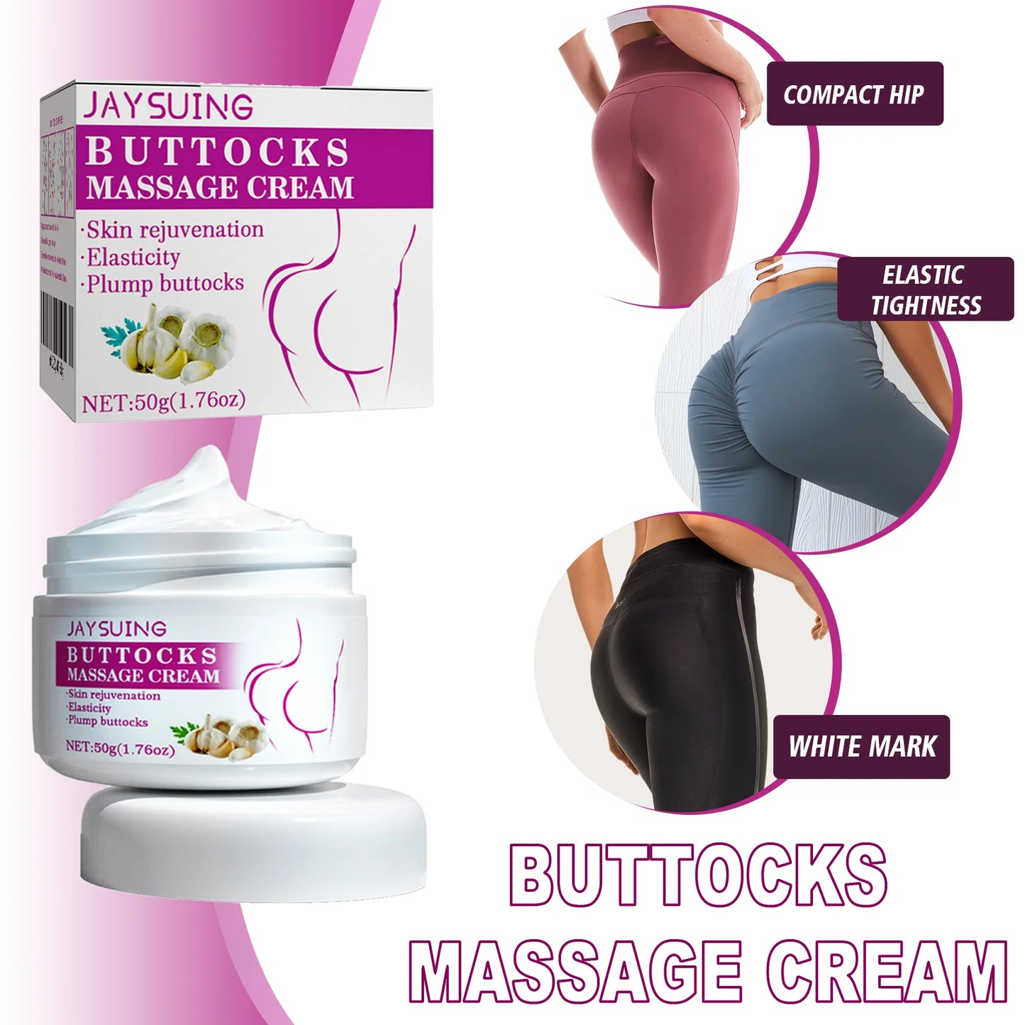 Hip Buttock Care Cream – Firming & Lifting Body Lotion, Moisturizing Shaping Massage Cream for Smooth, Plump & Toned Skin Care