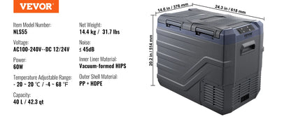 SucceBuy Portable Car Refrigerator — 8L–75L Single & Dual Zone Fridge with Bluetooth Temperature Control for Camping & RV
