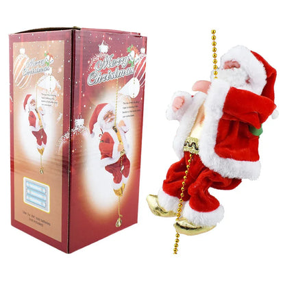 Christmas Climbing Beads Rope with Santa Claus Doll – Holiday Ornament for Party, Event & Gift Decorations
