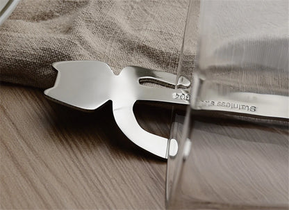 Stainless Steel Cat-Shaped Coffee Spoon – Cute Teaspoon Dessert & Ice Cream Mini Scoop for Kitchen Tableware