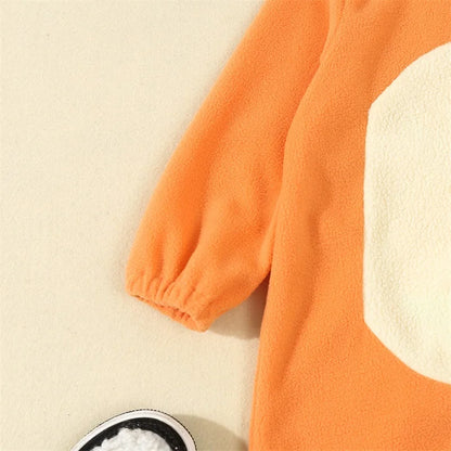 Cartoon Dog Costume for Toddlers - Blue & Orange Hooded Halloween Jumpsuit with Ears & Tail