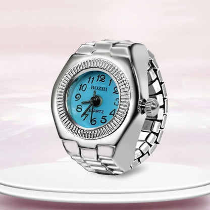 Creative Ring Watch - Alloy Finger Ring with Circular Dial for Men & Women