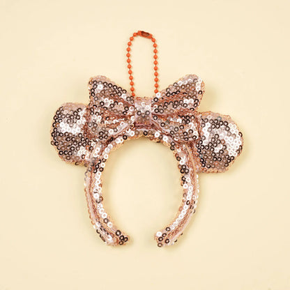 Mouse Ear Bow Pendant - Mini Sequin Bag Charm, Hair Accessory & Keychain