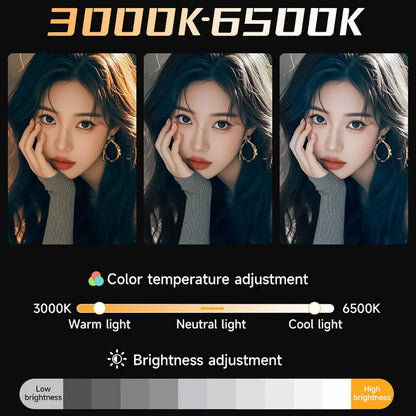 RGB COB Portable Fill Light - 3200–6500K Handheld LED Photography Light for Outdoor Shooting
