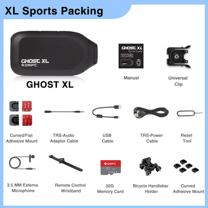 Drift Ghost XL Sport Action Camera - Waterproof 1080P Live Stream Vlog, Motorcycle, Bike & Helmet Cam with WiFi