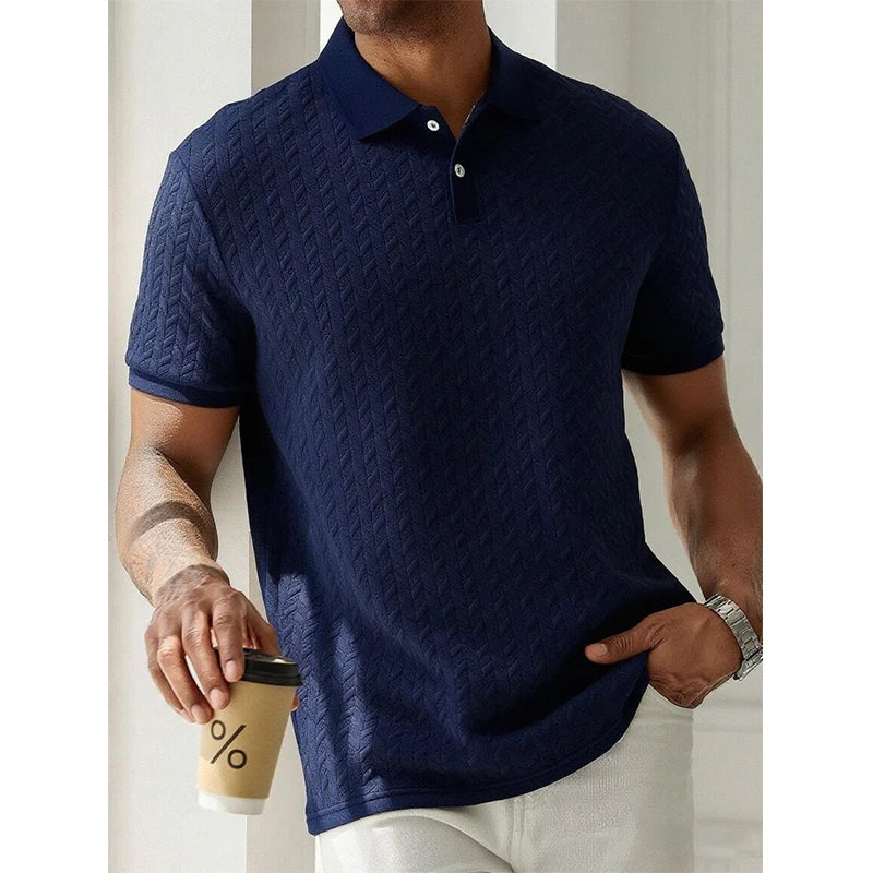 Men's Solid Color Polo Shirt - Summer Short Sleeve Breathable Streetwear Casual Top