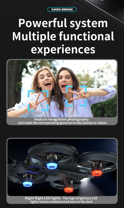 X266 Mini RC Drone – 8K HD Dual Camera, 6-Axis Headless Quadcopter with 360° Flip, Remote Control Helicopter Toy for Boys