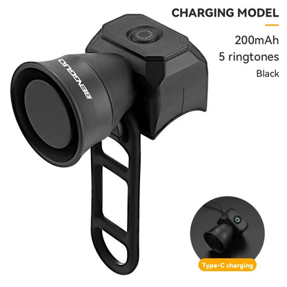 Bicycle Horn & Bell - Waterproof USB Rechargeable Electronic Bike Bell for Mountain Bikes, Scooters & Cycling