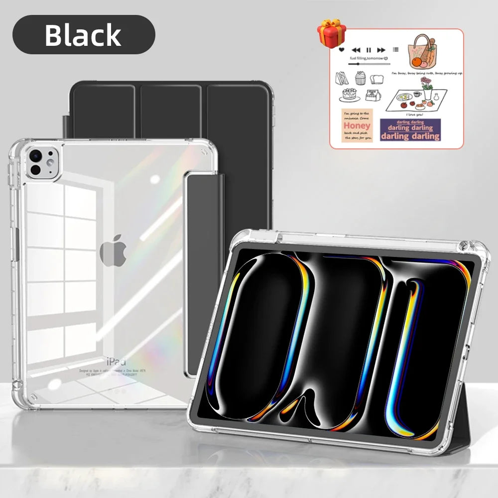 2025 Transparent iPad Case — Shockproof Cover for iPad Pro, Air, Mini & 5th–11th Gen (11–12.9")