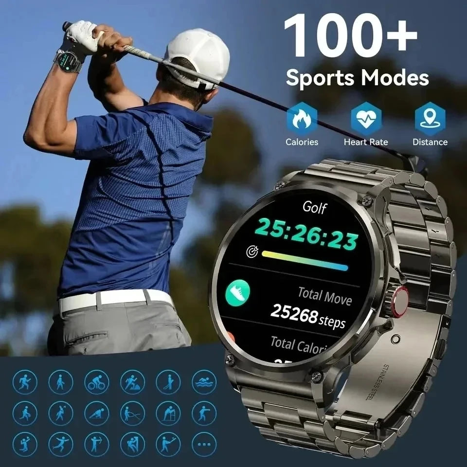 1.85" Ultra HD Smartwatch — GPS Tracking, Bluetooth Call, 710mAh Battery Sports Fitness Watch for Huawei & Xiaomi