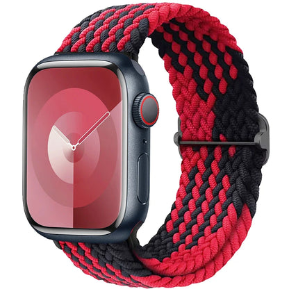 Braided Solo Loop Apple Watch Ultra Band – Elastic Nylon Sport Bracelet for iWatch SE, Series 3–9 (38mm–49mm) Strap