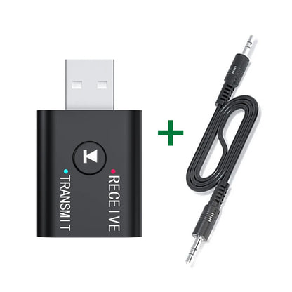 Bluetooth 5.0 Audio Transmitter & Receiver – 3.5mm AUX, RCA, USB Stereo Wireless Adapter for TV, Car, Speaker & Headphones