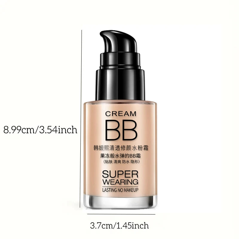 Moisturizing BB Foundation Cream – Waterproof & Sweat-Proof Concealer with Long-Lasting Natural Coverage & Skin Isolation Effect