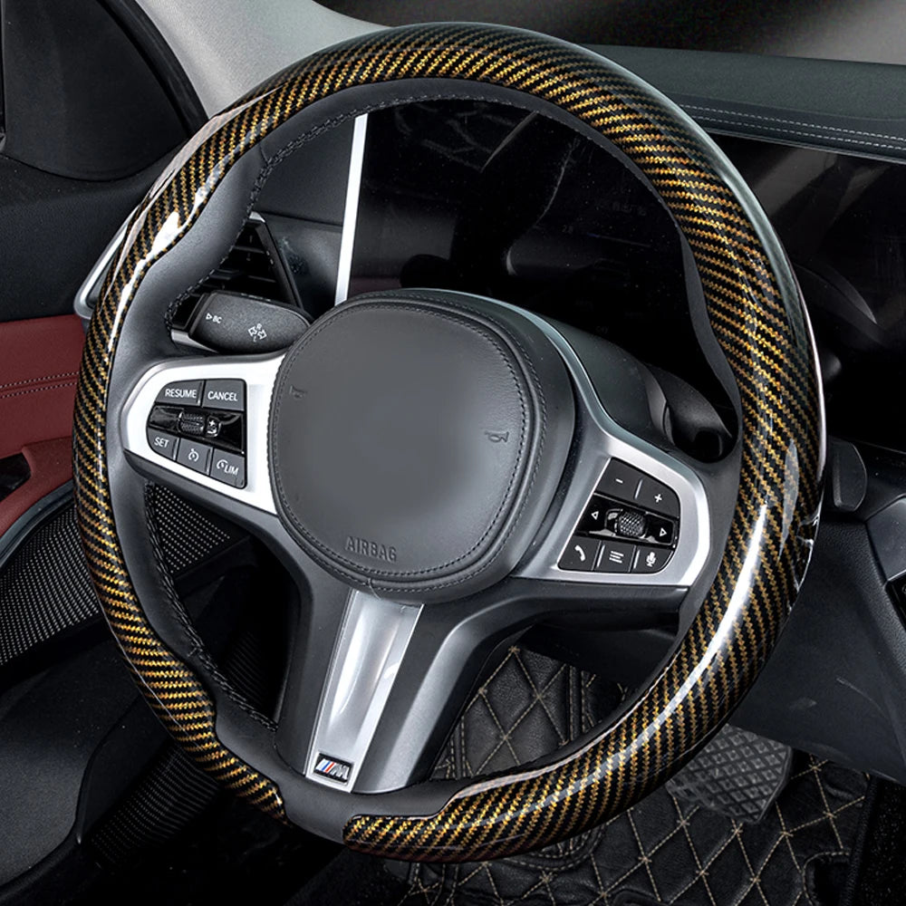 Universal 36-38cm Car Steering Wheel Cover — Non-Slip, Breathable, Fits Round & D-Shaped Wheels