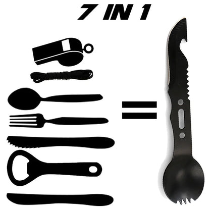 Portable Camping Cutlery Set - Stainless Steel Knife Fork Spoon Multi-Function Picnic Tableware Outdoor Gear
