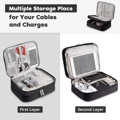 Waterproof Cable Storage Bag: Digital Electronic Accessories Organizer - Portable Travel Case for Cables and Chargers