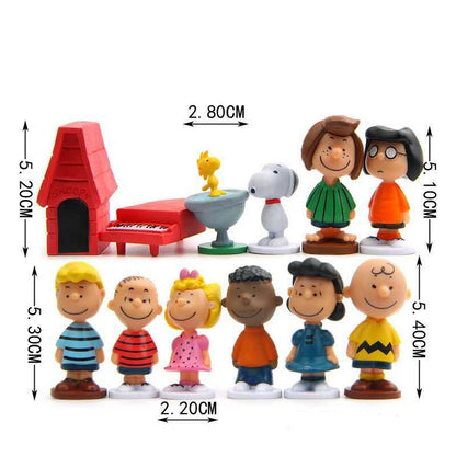 Peanuts Mini Figure Toys - Snoopy, Charlie Brown, Sally & Woodstock Collectible Cake Decorations