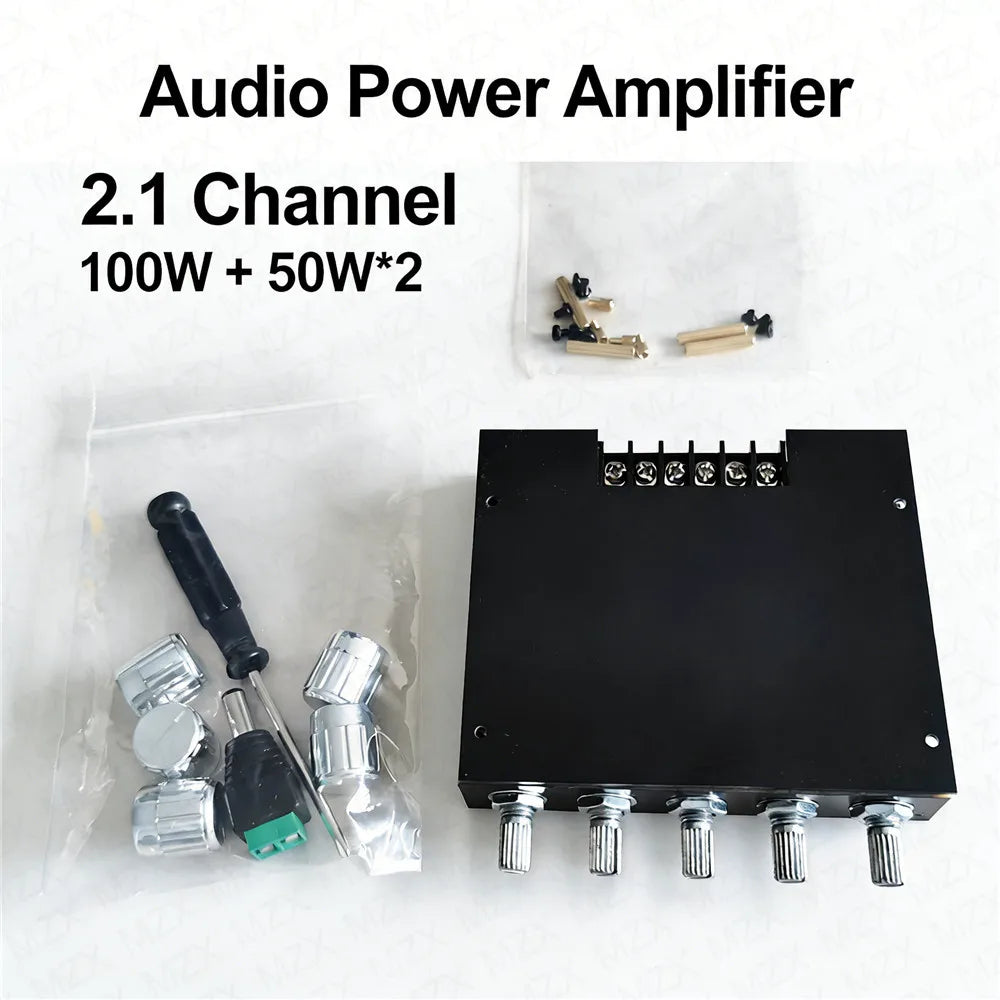 2.1 Channel Audio Power Amplifier - 200W Stereo HiFi Bluetooth Subwoofer Module