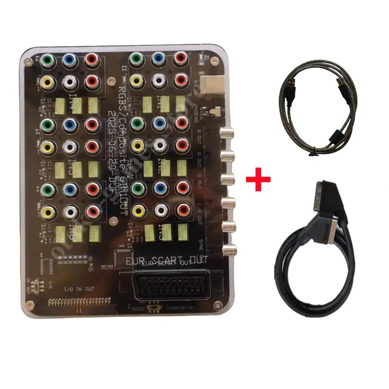 2025 6-in-1 RGBS Distributor & Converter – SCART Auto Switcher Board for MD/MD2/SS/PS/PS2/PS3/DC/SFC