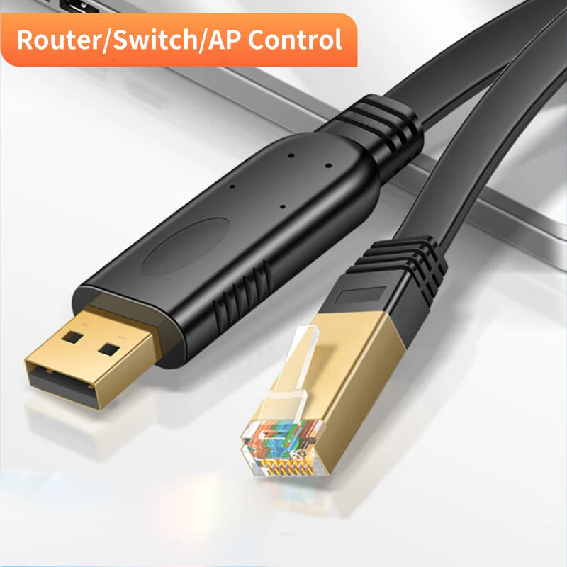 USB to RJ45 Console Cable – RS232 Serial Adapter for Laptop, Computer, Cisco Router, 1.8m & 3m Length Options   2/2