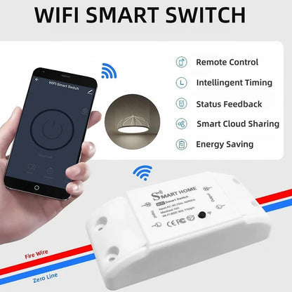 Tuya WiFi Smart Switch – Wireless APP Controller with Timer, Smart Life Compatible Universal Breaker, Bluetooth Enabled Home Automation Switch