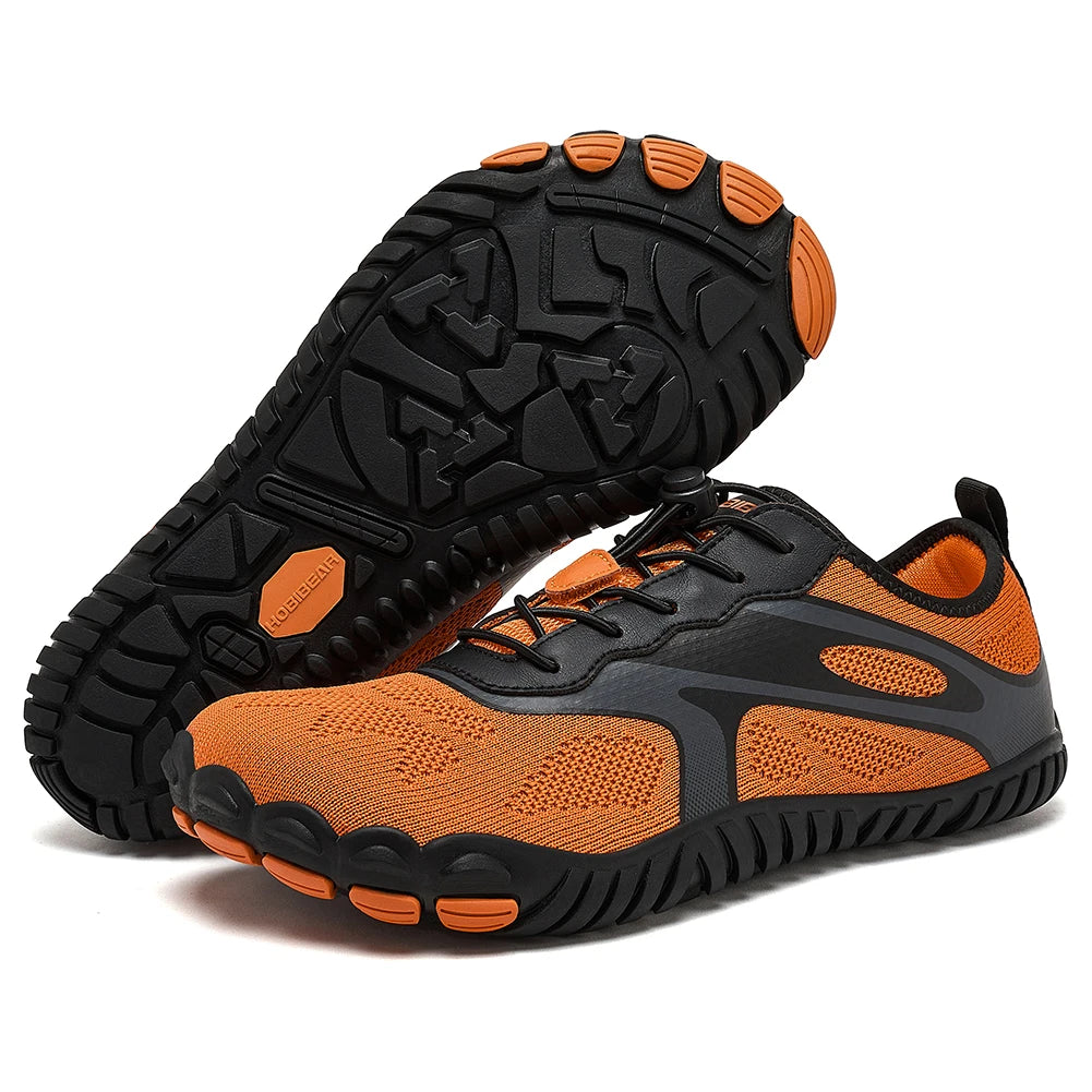 HOBIBEAR Unisex Barefoot Wide Toe Sneakers – Zero Drop Outdoor Running & Beach Walking Shoes with Elastic Band