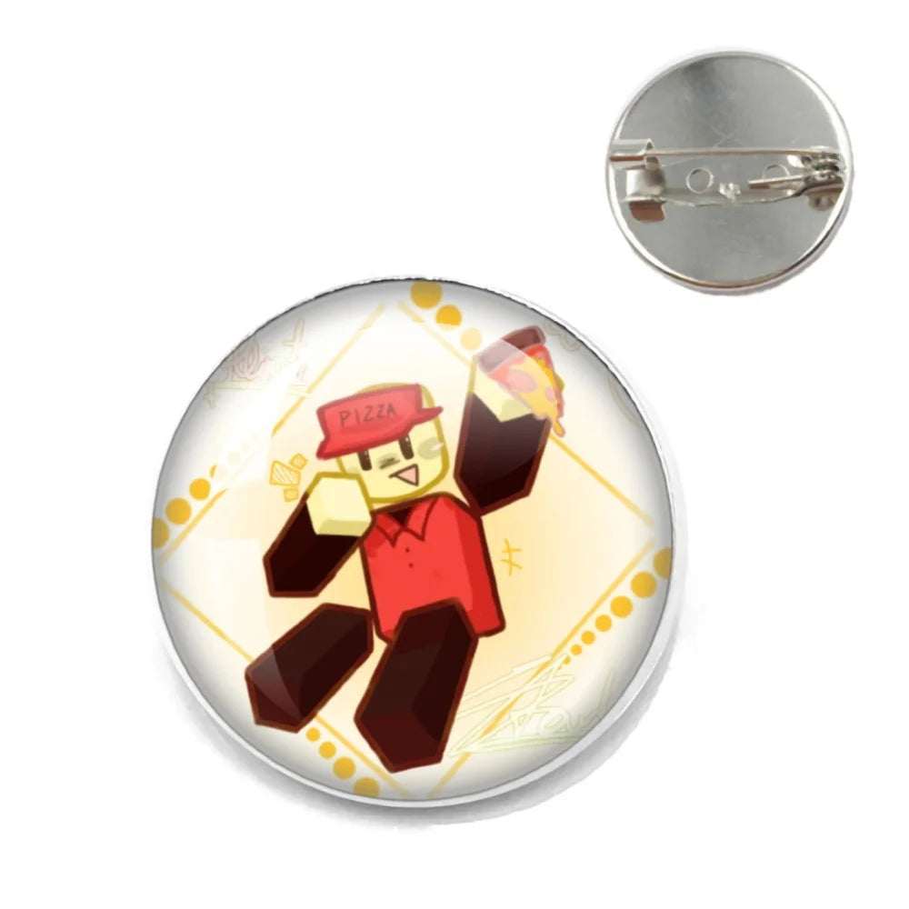 Pizza Character Elliot Game Forsaken Pin Brooch – Funny Meme Backpack Accessory for Friends & Fans Gifts